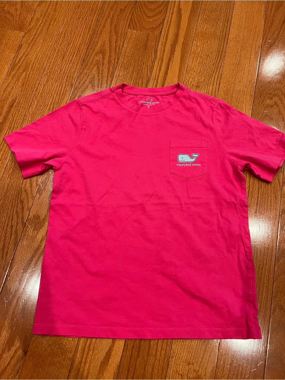 Vineyard Vines Girls Whale Pink Short-Sleeve Pocket Tee T Shirt S Small 8-10